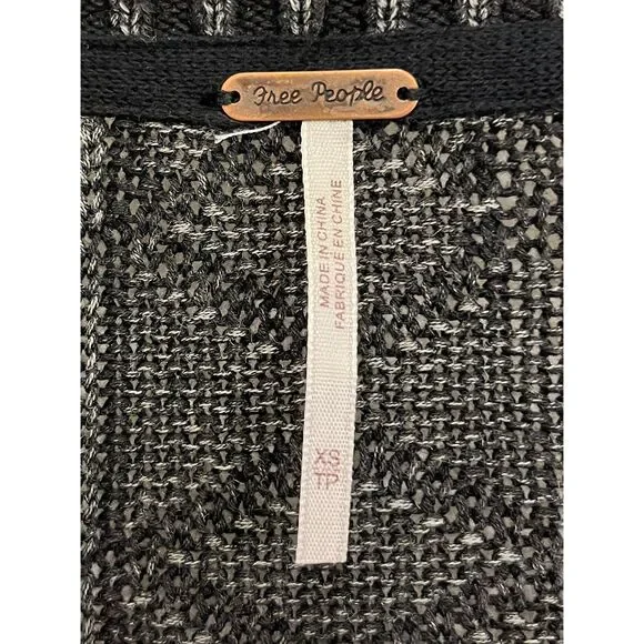 Free People Gray Blue All Washed Out Cable Knit Duster Cardigan  Women's Size XS - Picture 4 of 11